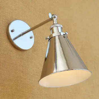 Veidrodis Sidabro Loft Pramonės LED Sienos Lempos Derliaus Lampen Namų Apšvietimas LED Retro Sienos Žiburiai 