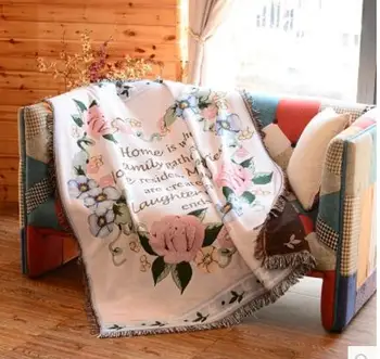 Vieno ir dviejų sofos pagalvėlių šviežių girliandą medvilnės drobės staltiesės rankšluosčių, siuvinėjimas Bay lange kilimas