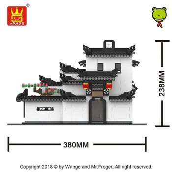 WANGE Kinija Hui-Senas Kinų Stiliaus Architektūros Blokai Suderinama Plytų Rūmai Namas Modelis Asamblėjos Švietimo Žaislai