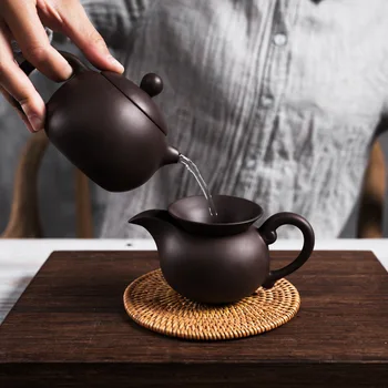 Yixing high-end Zisha arbatos rinkiniai raw rūdos violetinė purvo rankų darbo arbatinukas arbatos puodelio nustatyti specialius