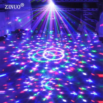 ZINUO Balso Kontrolės RGB LED Etape Lempos Kristalų Magija Kamuolys Lazerinis Projektorius Etapo Poveikį Šviesos Šalis, Diskoteka Klubas DJ Šviesos DMX