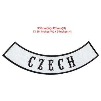 Čekijos rokeris striukė visiškai atgal siuvinėjimas pleistras 350MM wide /costurar apliques/biker vest patch/geležies pleistras