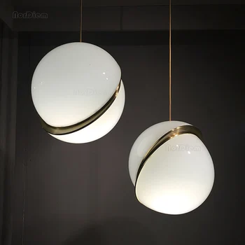 Šiuolaikinės Stiklo Kamuolys LED Sieniniai šviestuvai, lempos Kūrybos Restoranas miegamojo lovos balkonas Dekoro Meno pakabukas lempa, Šviestuvai