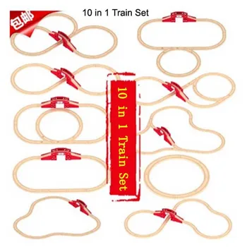 10 1 Traukinio geležinkelio bėgių Rinkinys vaikams įspūdį lizdą medžio žaislas kelio orbita