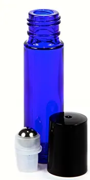 10 ml Gintaro spalvos Mėlyna, skaidraus Stiklo Roll-on Buteliai su Nerūdijančio Plieno Ritininiai Kamuolius 0,5 ml Užkratas Įtraukti 6pcs/daug P106