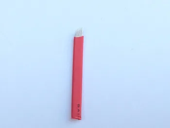 100 Vnt Raudona 7 Pin 3D Vadovas Antakių Siuvinėjimo Tatuiruotė Adatos permanentinis Makiažas Tatuiruotė Microblading Pen