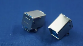 1000pcs USB 3.0 Jungtis B Tipo Moterų talpykla stačiu kampu per skylę 9 kontaktų mėlyna izoliatorius 1 uoste, Rohs Naujas