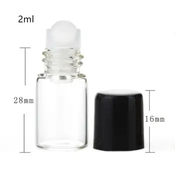 1ml/2ml roll butelių eteriniai aliejai roll-on daugkartiniai kvepalų buteliuko dezodorantas konteineriai su juodu dangteliu F20172279