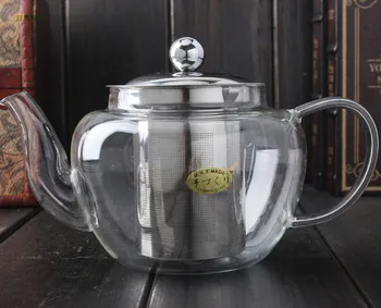 1PC 600ml Storio karščiui atsparios stiklo Kung Fu arbatos puodą su nerūdijančio plieno filtras big apple gėlės arbatinukas JN 1016