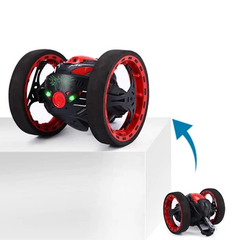 2.4 G RC Bounce Automobilį su Šokinėja LED Šviesos Muzika Automatinė balansavimo Vertikaliai pėsčiomis Nuotolinio Valdymo Robotas Automobilių Žaislai, Dovanos vaikams