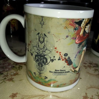 2016 Naujas Atvykti Japonija Vienas Gabalas Luffy Keičiasi spalvos Kavos Puodelis Šilumos-jautriai Reaguojančių Keramikos arbatos Puodelio, Puodelis
