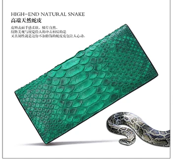2016 New Tikras/Tikra python odos ilgai dydis moterų piniginės ir rankinės + Nemokamas pristatymas, Žalia, Mėlyna, Geltona, Purpurinė