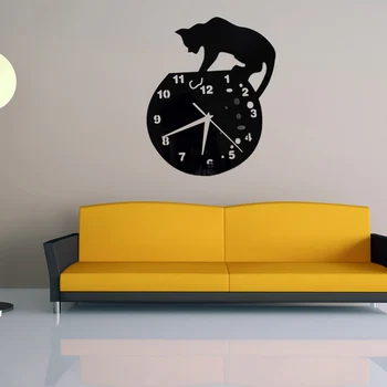2017 karšto akrilo veidrodis, sieninis laikrodis Animacinių filmų dizaino laikrodžiai reloj de sumalti žiūrėti kambarį adata europoje senovinių namų horloge