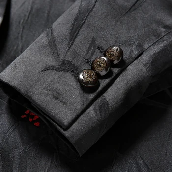 2018 m. pavasario mados naujų gėlių vyrų spausdinti švarkas geros kokybės priežastinis slim fit apykaklė lopas korėjos stiliaus drabužių vyrų vyrų kostiumas