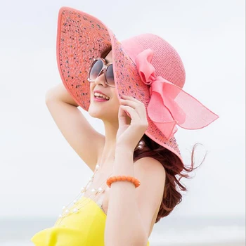 2018 Mados Bowkno Vintage Hat Lady Vasaros Pločio Palei Lankas Skydelis nuo Saulės Paplūdimyje Šiaudų Skrybėlę Mujer Bžūp Saldainiai Spalvoti Saulės, Skrybėlės Moterims