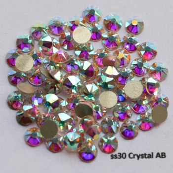288pcs/Daug, AAA Naujas Facted (8 dideli + 8 mažos) ss30 (6.3-6.5 mm) Crystal AB 