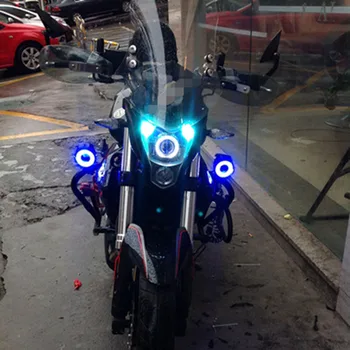 2VNT 125W 12V Motociklo priekinis žibintas 3000LM Viršutinės artimąsias Flash U7 LED Vairavimo Moto Rūko Vietoje Žibintas Motociklą Dekoratyvinės Lempos