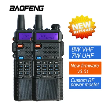 2X BaoFeng UV-5R Walkie Talkie UV-8HX Dual Band UV5R Radijo CB radijo stotelė 128CH VOX Žibintuvėlis Dvigubas Ekranas FM Medžioklės Radijas