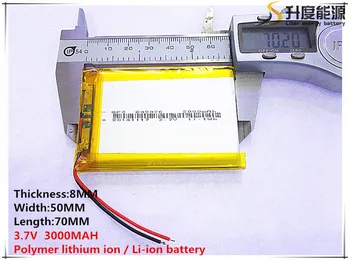 3.7 V,3000mAH [805070] PLIB (polimeras ličio jonų / Li-ion baterijos ) Smart žiūrėti,GPS,mp3,mp4,mobilųjį telefoną,garsiakalbis