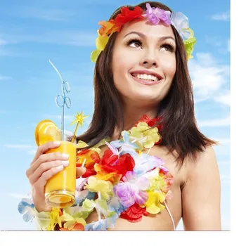 300pcs Havajų leis Šaliai Tiekia Girliandą Karoliai Spalvinga Fancy Dress Šalies Havajai Paplūdimio Pramogos
