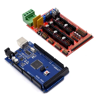 3D Printer kit Mega 2560 R3 Microcontroller ramps 1.4 controller 12864 LCD Panel 5pcs A4988 stepper driver For arduino