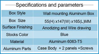 4 vnt./daug elektroninių prietaisų aliuminio korpusas forcustom aliuminio ekstruzijos 55(H)x147(W)x155(L) mm