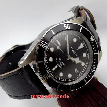 41mm corgeut black dial Safyro Stiklas atsparus vandeniui 20atm miyota 8215 automatinis nardymo mens Watch C7