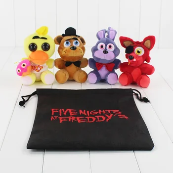 4pcs/SET bag Animacinį Filmą FNAF Lady Bonnie 5 Naktys Freddys Pliušinis Lėlės Žaislas Chica Fazbear Karščiavimas, Minkšti Kimštiniai