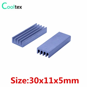 (50pcs/lot) 30x11x5mm Aliuminio heatsink radiatorių chip Elektroninių radiatorius aušinimo