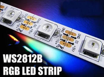5M WS2812B RGB LED pikselių juostelės Individualiai Adresuojamo WS2811 IC kontrolė DC5V ,30leds/m , 60Leds/m