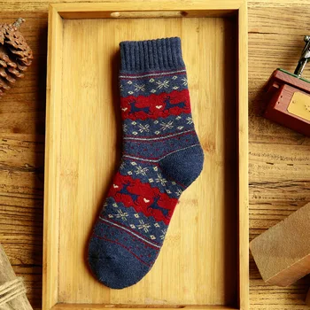 5pairs/Daug Karšto Pardavimo Moterų Cashmere/Dehaired Angoros Sumaišytas Žiemą Storas Šiltas Kojines Kalėdų Harajuku Stilius Kalėdos smagios kojinės