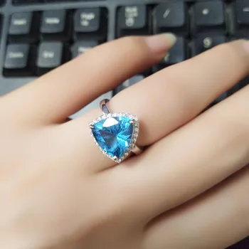 925 Sterling silver blue topazas Žiedas mados dovana vyrams papuošalai mėlynas topazas žiedas Fine Jewelry j101001agb