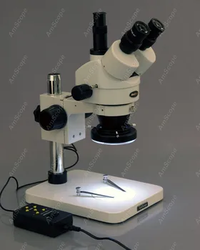 AmScope Reikmenys--Zoom Stereo Microscope3.5X-90X Zoom Stereo Mikroskopas w, 4-Zona, 144-LED Light +1.3 MP Skaitmeninė USB Kamera