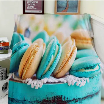 Antklodė pledas antklodė Plaids Šiluma Minkštas Pliušinis Spalvinga skanių sumuštinių tortas mėlyna Plaids dėl Sofa-Lova Mesti antklodę