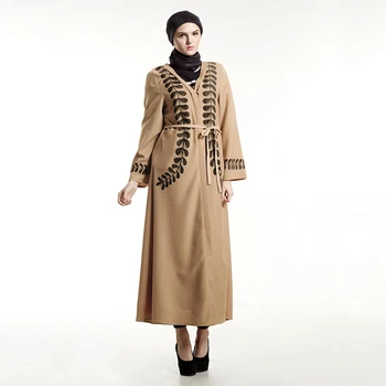 Atsitiktinis Musulmonų Maxi Suknelė Spausdinti Islamo Abaja Megztinis Ilgomis Rankovėmis Chalatas, Chalatai Kratinys Arabų, Artimųjų Rytų Maroko Turkija Drabužiai