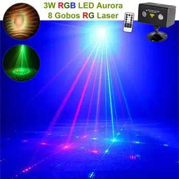 AUCD Nuotolinio 8 RG Modelis Lazerio Apšvietimas Kalėdos Vandens Galaxy RGB LED Scenos Šviesos Projektorius Sumaišykite Aurora Poveikį Šalies DJ Home LL-08RG