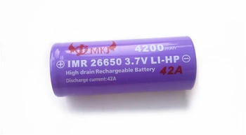 Aukštos Nutekėjimo 26650 42A 4200mAh Ličio jonų baterija Li-ion J. C. M IMR), 3,7 v 3.6 V Įkrovimo mokamas Baterijos elemento Galia bankas