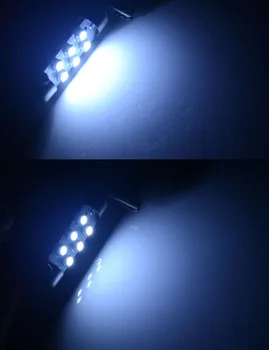 AutoEC, Didmeninės Kainos!! 2000x C5W 6 SMD 31mm/36mm/39mm/41mm 3528 1210 6 LED Girlianda Dome LED Lemputės Automobilių Šviesos Sourse #LK01