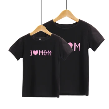 Babyinstar Motina Dukra derinti Drabužius Vasarą trumpomis Rankovėmis Širdies Atspausdintas t-shirt 2017 Naujas Mados Šeimos Drabužiai