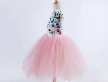 Baleto suknelė mergaitėms gėlių spausdinti tu tu suknelė baleto tutu suknelė-ballerina