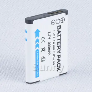 Baterijos (2-Pack) + Kroviklis Sanyo DB-L80, DB-L80, DB-L80U, DB-L80AU Ličio Jonų), 3,7 V,900mAh
