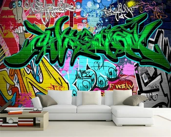 Beibehang Užsakymą Tapetai Baras, Spalvingais Grafiti KTV Įrankiai Fono Sienos Namus Puošia Freskos Fone 3d tapetai, foto