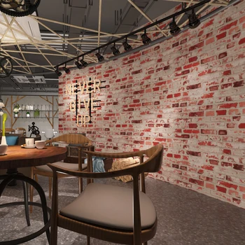 Beibehang Šiuolaikinės Kinijos 3D pilkos spalvos plytų modelis tapetai senovinių plytų asmeninį restoranas, baras retro raudonų plytų tapetai