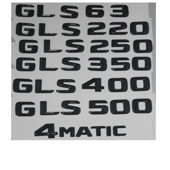 Blizgus Juodas Kamieno Raidžių Skaičius Ženklelis Emblema Emblemų Mercedes Benz GLS63 AMG GLS350 GLS400 GLS500 GLS550 GLS250 4MATIC