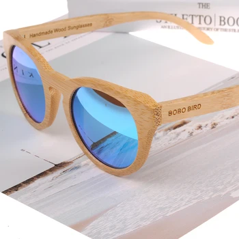 BOBO BIRD Brand Saulės akiniai Vyrų Derliaus Bambuko Akiniai nuo saulės Moterims, Retro, Rankų darbo Akiniai Oculos