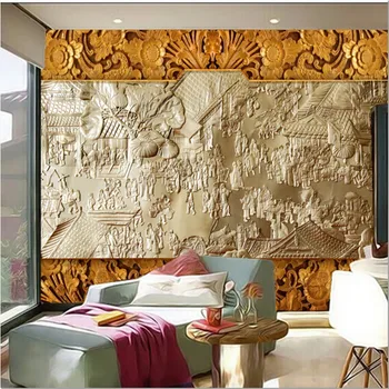 Custom 3D didelės freskos, Kinų senovės triukšmingo gatvių paramos freskos papel de parede,gyvenamasis kambarys su sofa-lova, TV wall miegamojo sienos popieriaus