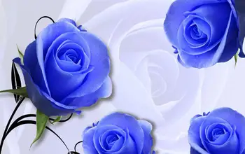 Custom 3d tapetai, freskos Mėlynos rožės TV fono sienos freskos sienos popieriaus