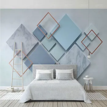 Custom 3d Tapetai, Sienų ir Namų Tobulinimo Šilko Wallpapesr 3d Paprastų geometrinių rhombus marmuro tapetai, 3d