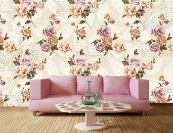 Custom didelis freskomis,Sielovados gėlės anglų Restoranas, Baras 3d tapetai,gyvenamasis kambarys su sofa-lova, TV foną miegamajame papel de sumalti