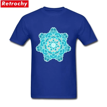 Custom Tee Marškinėliai Blue Mandala Vyrų Naujas Sukurta Trumpas Rankovės Medvilnės T Marškinėliai XXXL